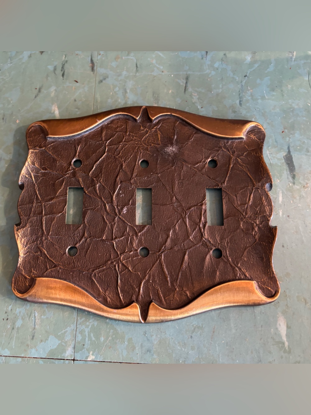 Vintage antique brass triple light switch Amerock 1970’s